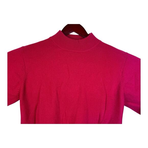Vintage The He-Ro Group 100% Cashmere Pink Fuchsia Sweater Size Medium - Picture 2 of 11